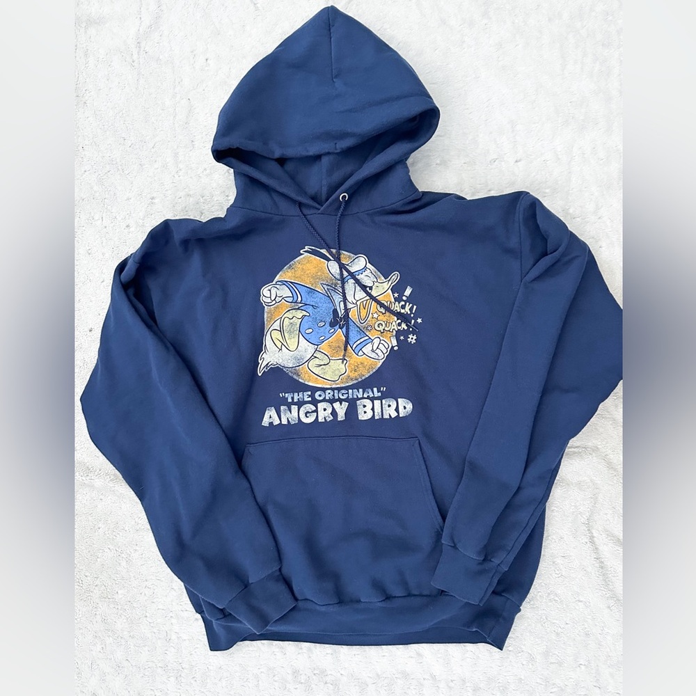 DISNEY Walt Disney World Donald Duck The Original Angry Bird Hooded Sweatshirt